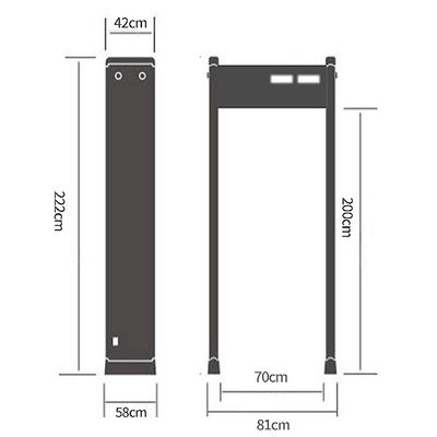 Safety Portable Multi Zone Door Frame Metal Detector High Sensitivity